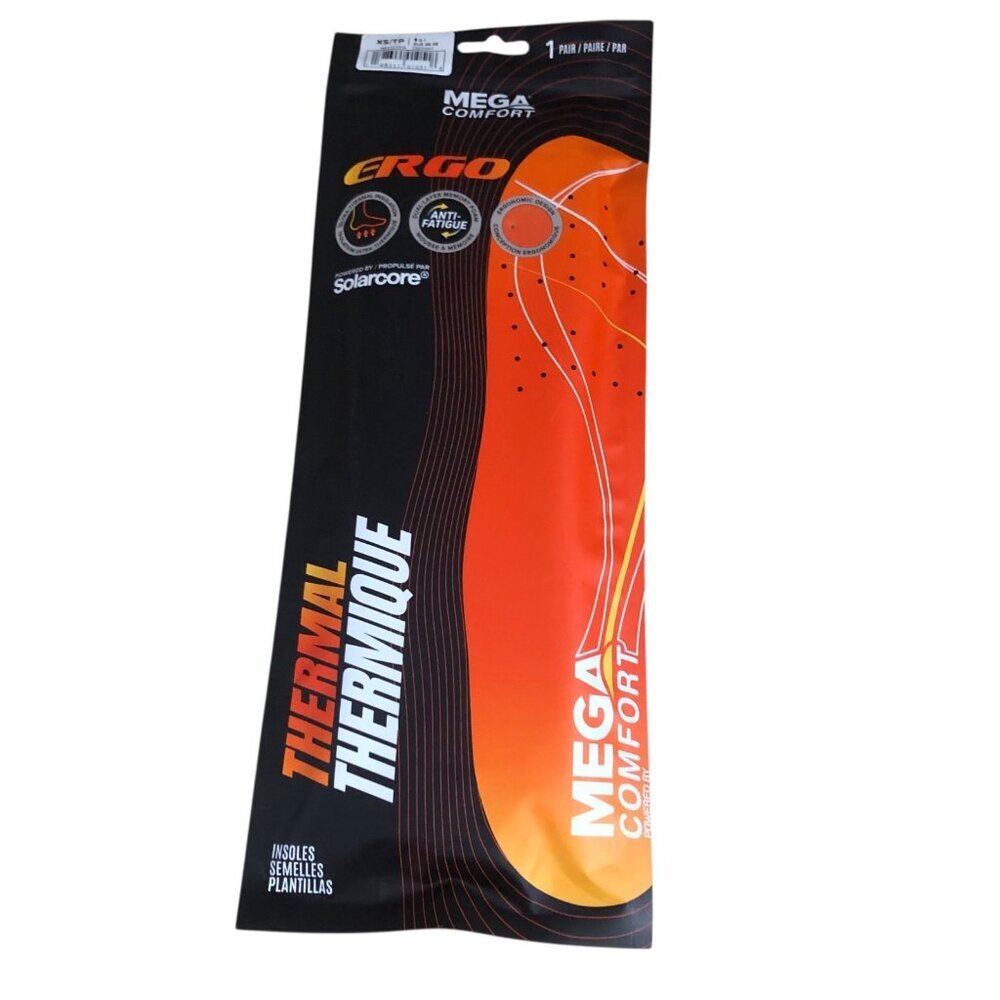 Mega Comfort Ergo THERMAL Insoles Cushion Anti Fatigue Women's XS 5 - 7 NEW